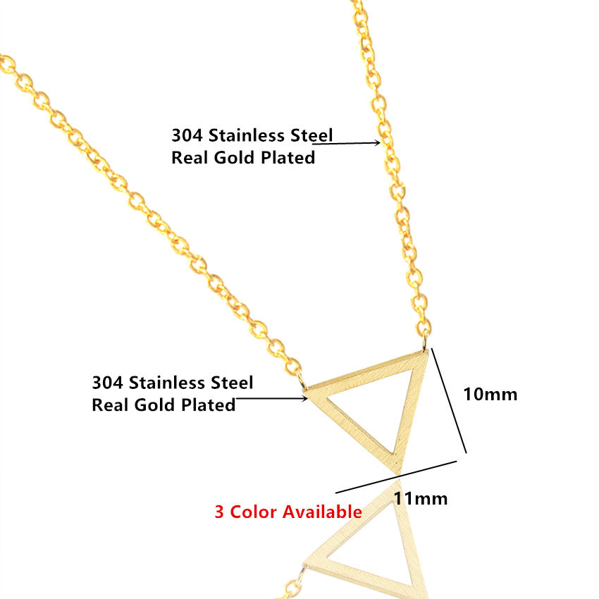 Minimalist Geometric Triangle Necklace Rose Gold